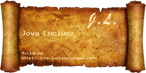 Jova Luciusz névjegykártya